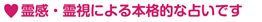 霊感・霊視による本格的な占いです。